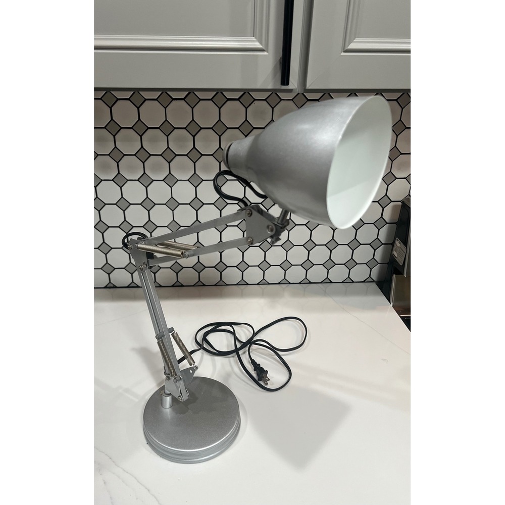 Silver Architect Swing Arm Desk Lamp Adjustable Metal Task Light WK-628EQ
